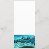 Menu Agate Turquoise Blue Gold Parties scintillant Marb (Dos)