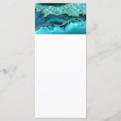 Menu Agate Turquoise Blue Gold Parties scintillant Marb (Devant)