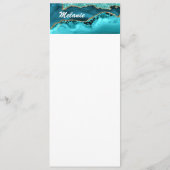 Menu Agate Turquoise Blue Gold Parties scintillant Turq (Dos)