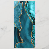 Menu agate turquoise teal (Dos)