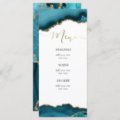Menu agate turquoise teal (Devant / Derrière)
