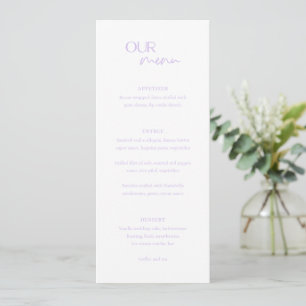 Menu Alexis Lavender Elégant Mariage moderne