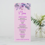 Menu alimentaire Baby shower Lilac violet (Debout devant)