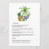 Menu Aloha Tropical Luau Beach Mariage (Dos)