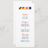 Menu AMOUR dans les drapeaux nautiques colorés (Devant / Derrière)