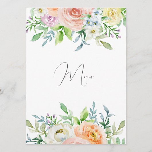 Menu Amour En Fleur, Réception De Mariage, Repas (Devant)