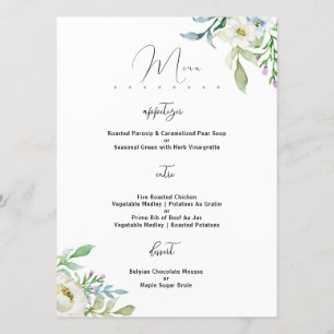 Menu Amour En Fleur, Réception De Mariage, Repas