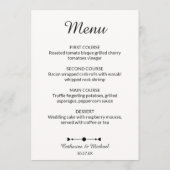Menu Amour romantique sur Cloud Neuf Mariage Fairytale (Dos)