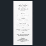 Menu Ampersand élégant Mariage traditionnel<br><div class="desc">Élégant menu mariage noir et blanc avec un design simple et minimal avec une grande esperluette derrière les noms de la mariée et du marié dans une police serif traditionnelle. Un choix classique qui conviendra parfaitement à un mariage formel.</div>