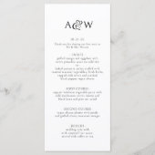 Menu Ampersand Monogramme Mariage noir et blanc (Devant)
