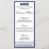 Menu Amsterdam Canal Maisons Hollandaise Mariage Dîner (Devant)