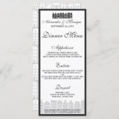 Menu Amsterdam Canal Maisons Hollandaise Mariage Dîner  (Devant / Derrière)