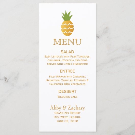 Menu Ananas exotique (Devant)