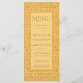 Menu Ancient Egypt Hieroglyphic Motifs Egyptian Wedding (Devant)