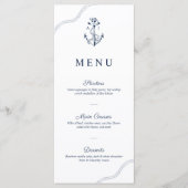 Menu Ancre et corde Monogramme nautique Marine et Blanc (Devant)