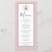 Menu Ancre florale à thème nautique Dusty Rose ros (Devant)