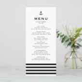 Menu Ancre moderne noir et blanc Mariage nautique (Debout devant)