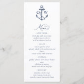 Menu Ancre Monogramme Mariage nautique (Devant)