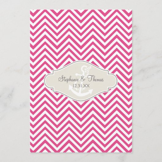 Menu Ancre nautique moderne Preppy Chevron Stripe (Devant)