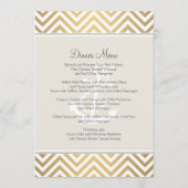 Menu Ancre nautique moderne Preppy Chevron Stripe (Dos)