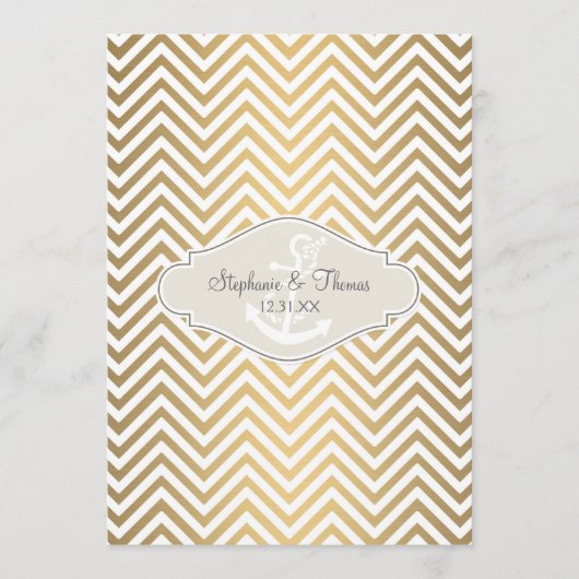 Menu Ancre nautique moderne Preppy Chevron Stripe (Devant)