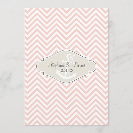 Menu Ancre nautique moderne Preppy Chevron Stripe (Devant)