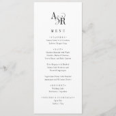 Menu ANDREA Classic Élégant Formal Fancy Mariage unique (Devant)