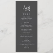 Menu ANDREA Classic Grey Dark Academia Monogram Mariage (Devant)