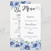 Menu Anémone Bleue et Eucalyptus (Devant / Derrière)