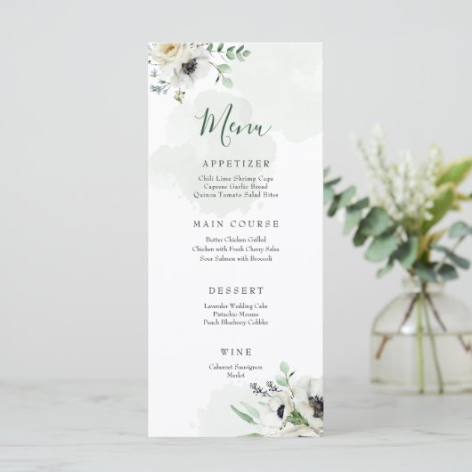 Menu Anemone Bouquet (Staand voorkant)