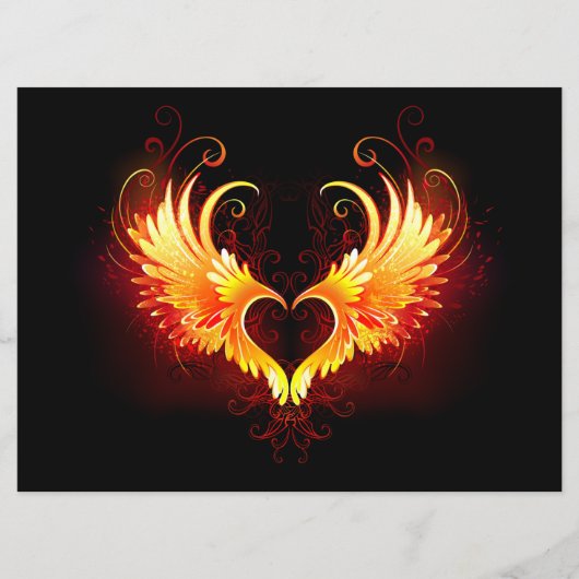 Menu Angel Fire Heart with Wings (Devant)