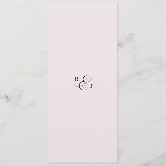 Menu ANNA-bruiloft / Waterverf Floral Pink Rose (Achterkant)