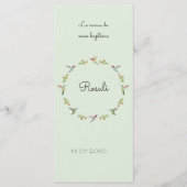 Menu Anna's Hummingbirds Baptism (Devant)