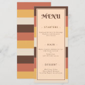 Menu Années 70 rétro les années 70 Mariage Super (Devant / Derrière)