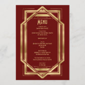 Menu Années Folles 20 Art Déco Bourgogne | Or 40ème (Devant)