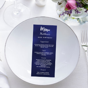 Menu Anniversaire bleu marine blanc