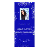 Menu Anniversaire bleu royal argent photo faits am (Dos)