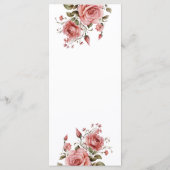 Menu Anniversaire de Quinceanera à fleurs roses blanche (Dos)