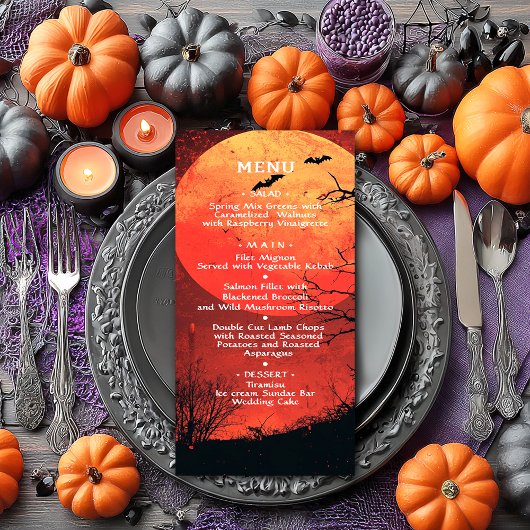 Menu Anniversaire d'Halloween Mariage fête d'anniversai