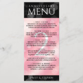 Menu Anniversaire Mariage élégant du 2e Rose Quartz (Devant)