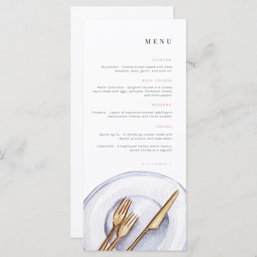 Menu Anniversaire | Menu Célébration | (Devant / Derrière)