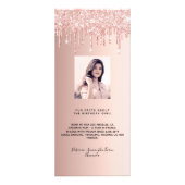 Menu Anniversaire rose or parties scintillant gout (Dos)