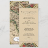 Menu Antiek Oud Wereldkaart Weddenschap (Voorkant / Achterkant)