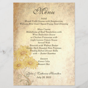 Menu antique de Tableau de mariage de reproduction