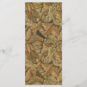 Menu Antique Victorian Chaud automne Feuilles Mariage (Dos)