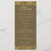 Menu Antique Victorian Chaud automne Feuilles Mariage (Devant)