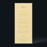 Menu Antonia Butter Jaune Mariage élégant<br><div class="desc">Menus de mariage élégants avec un design simple avec des polices de script et de serif.</div>
