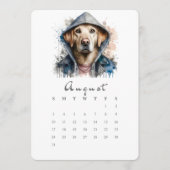 Menu Août Calendrier autonome Chien Splash Art (Devant)
