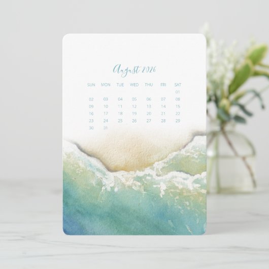 Menu Août Stand Alone Calendrier Seashore (Debout devant)