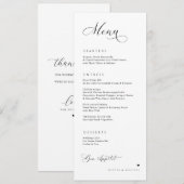 Menu Appel de luxe Calligraphie Élégant Réception de Ma (Devant / Derrière)